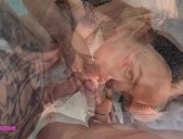 Bukkake amateurs on bed